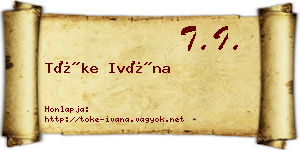 Tőke Ivána névjegykártya